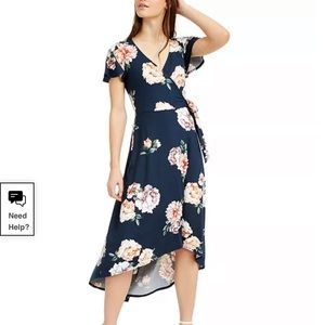 Juniors' High-Low Wrap Dress